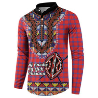 Personalised Kenya Maasai Shuka Button Sweatshirt Mix Dashiki - Beadwork Pattern - Wonder Print Shop