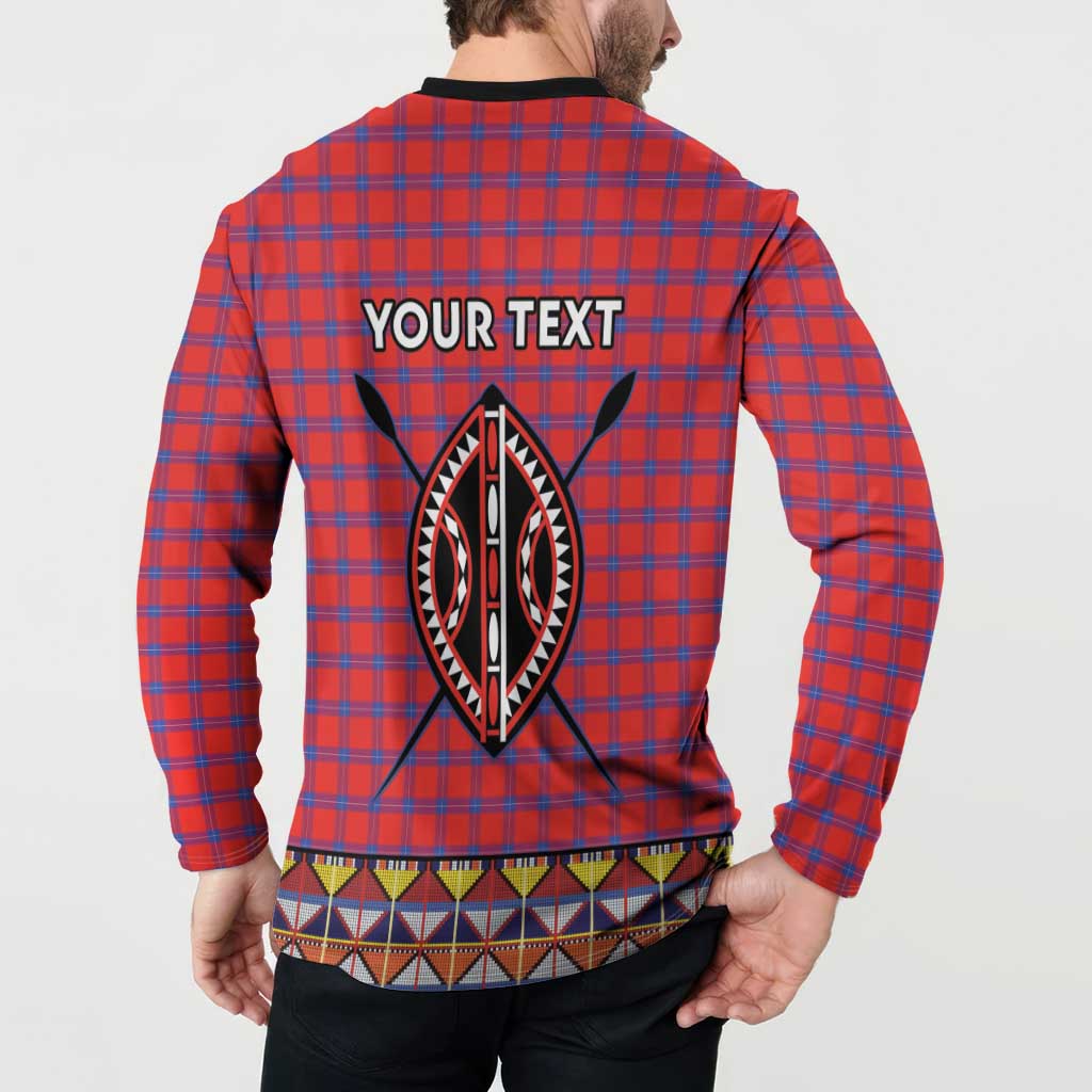 Personalised Kenya Maasai Shuka Button Sweatshirt Mix Dashiki - Beadwork Pattern - Wonder Print Shop