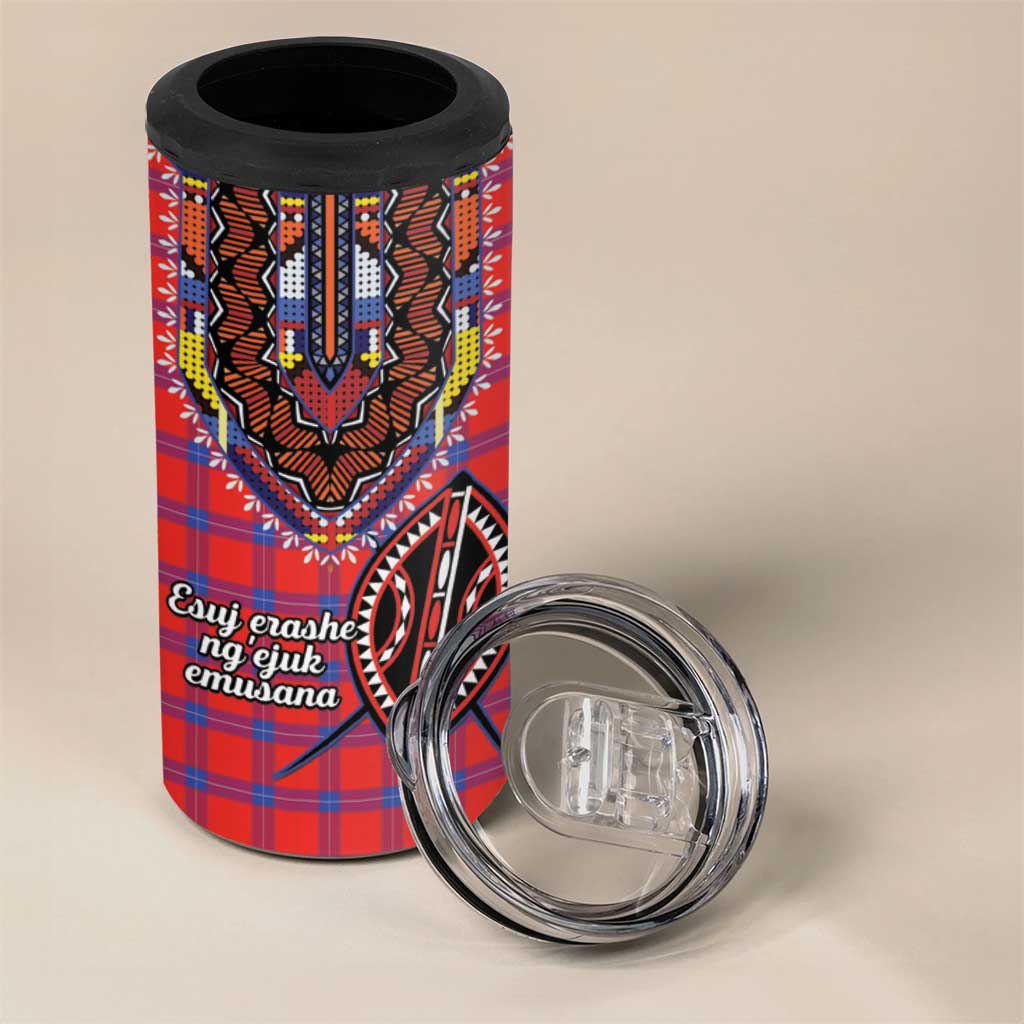 Personalized Kenya Maasai Shuka 4 in 1 Can Cooler Tumbler Mix Dashiki - Beadwork Pattern - Wonder Print Shop