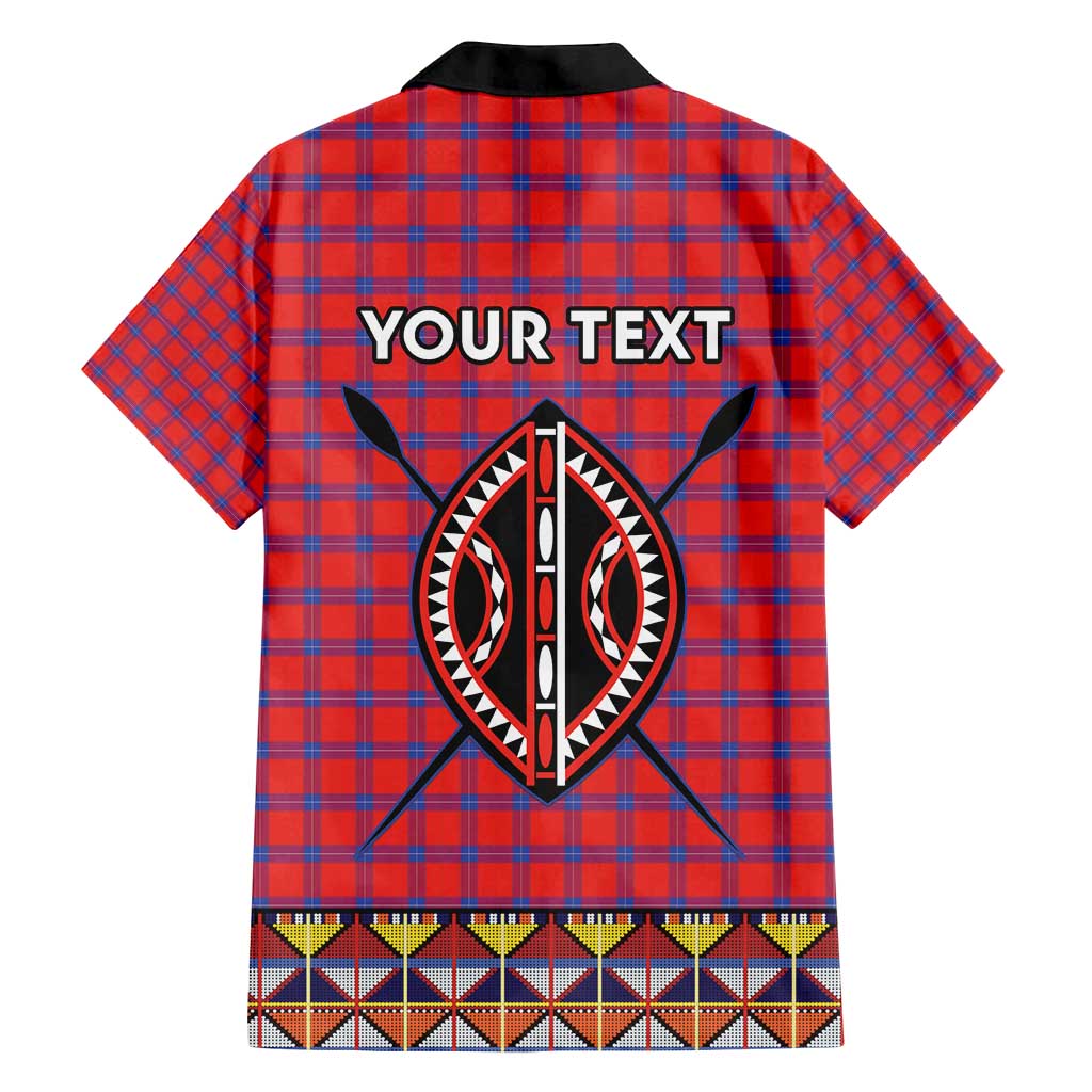 Personalised Kenya Maasai Shuka Family Matching Long Sleeve Bodycon Dress and Hawaiian Shirt Mix Dashiki - Beadwork Pattern - Wonder Print Shop