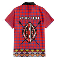Personalised Kenya Maasai Shuka Family Matching Long Sleeve Bodycon Dress and Hawaiian Shirt Mix Dashiki - Beadwork Pattern - Wonder Print Shop