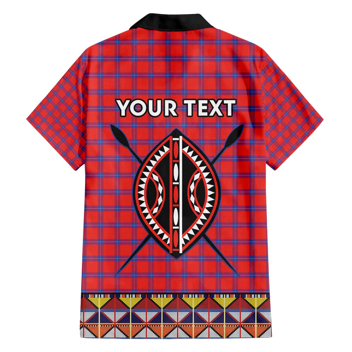 Personalised Kenya Maasai Shuka Family Matching Off The Shoulder Long Sleeve Dress and Hawaiian Shirt Mix Dashiki - Beadwork Pattern - Wonder Print Shop