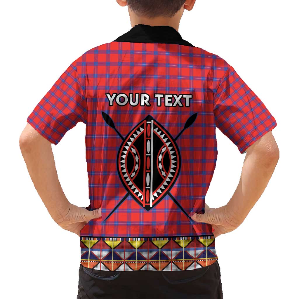 Personalised Kenya Maasai Shuka Family Matching Tank Maxi Dress and Hawaiian Shirt Mix Dashiki - Beadwork Pattern - Wonder Print Shop