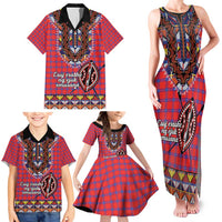 Personalised Kenya Maasai Shuka Family Matching Tank Maxi Dress and Hawaiian Shirt Mix Dashiki - Beadwork Pattern - Wonder Print Shop