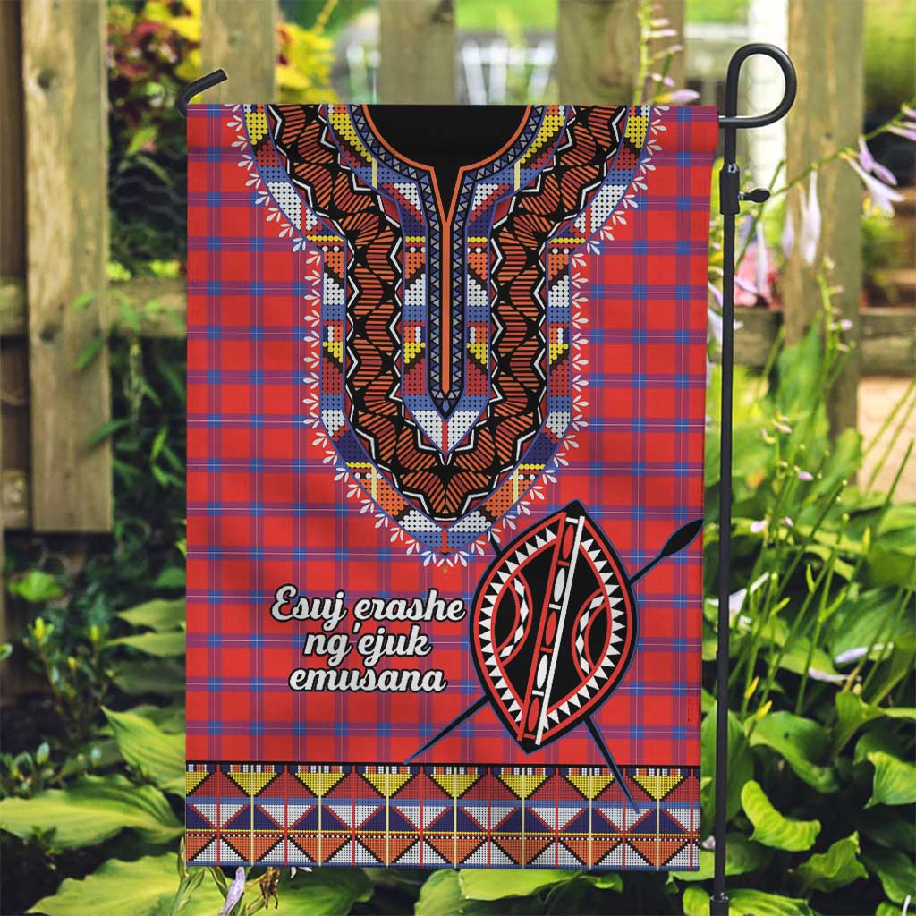 Kenya Maasai Shuka Garden Flag Mix Dashiki - Beadwork Pattern - Wonder Print Shop