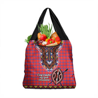 Kenya Maasai Shuka Grocery Bag Mix Dashiki - Beadwork Pattern