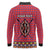 Personalised Kenya Maasai Shuka Long Sleeve Polo Shirt Mix Dashiki - Beadwork Pattern - Wonder Print Shop