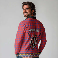 Personalised Kenya Maasai Shuka Long Sleeve Polo Shirt Mix Dashiki - Beadwork Pattern - Wonder Print Shop