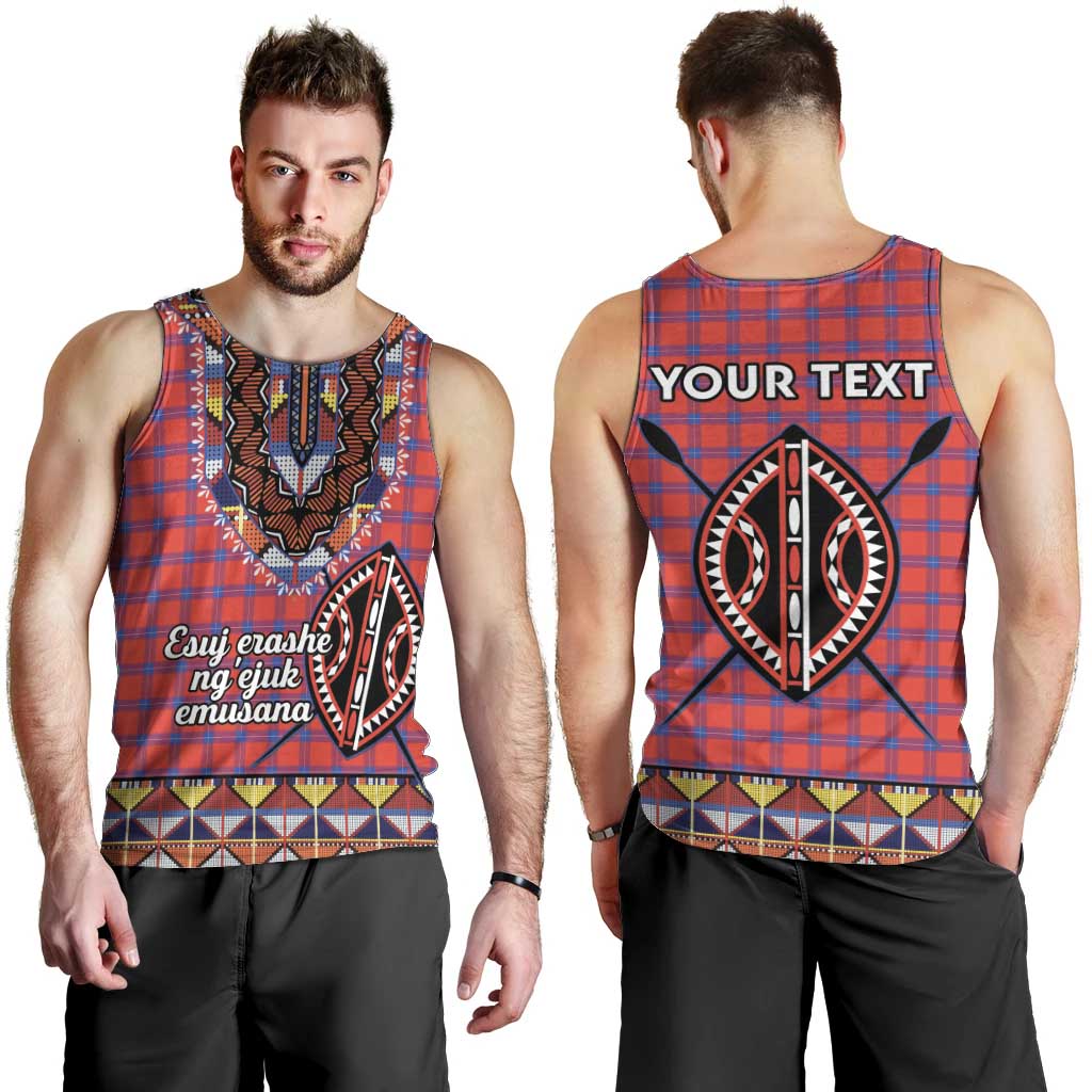 Personalised Kenya Maasai Shuka Men Tank Top Mix Dashiki - Beadwork Pattern - Wonder Print Shop
