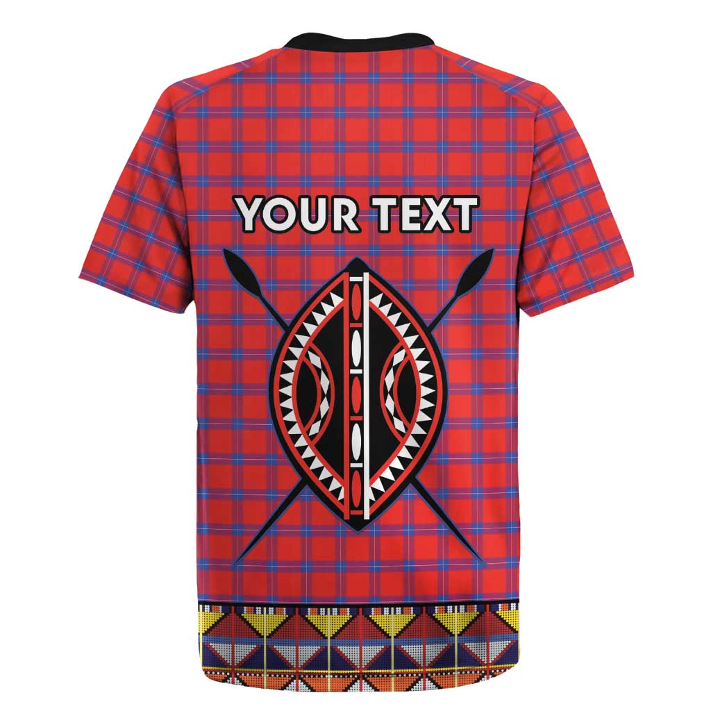 Personalised Kenya Maasai Shuka Rugby Jersey Mix Dashiki - Beadwork Pattern - Wonder Print Shop