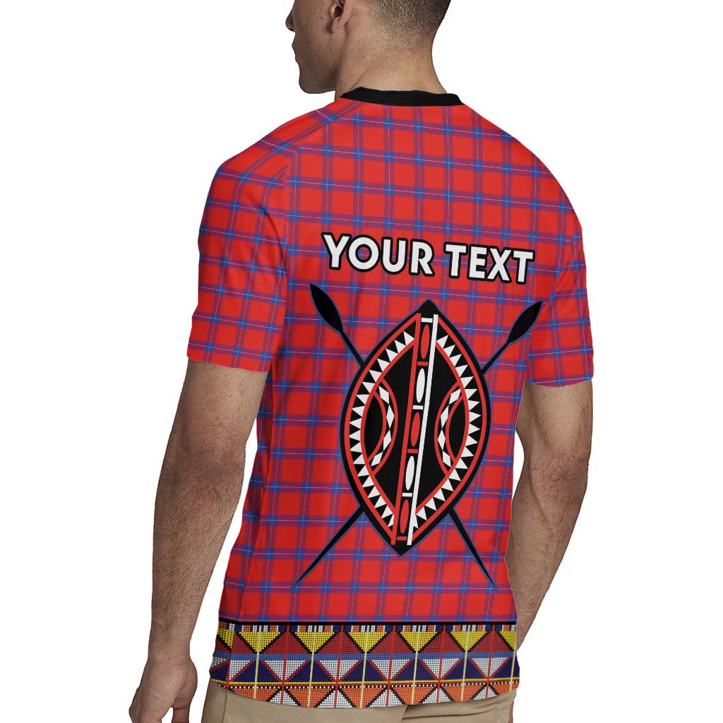 Personalised Kenya Maasai Shuka Rugby Jersey Mix Dashiki - Beadwork Pattern - Wonder Print Shop