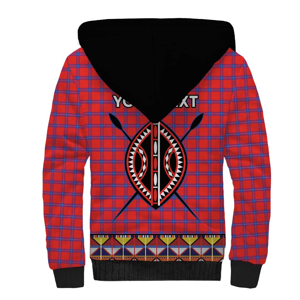 Personalised Kenya Maasai Shuka Sherpa Hoodie Mix Dashiki - Beadwork Pattern - Wonder Print Shop