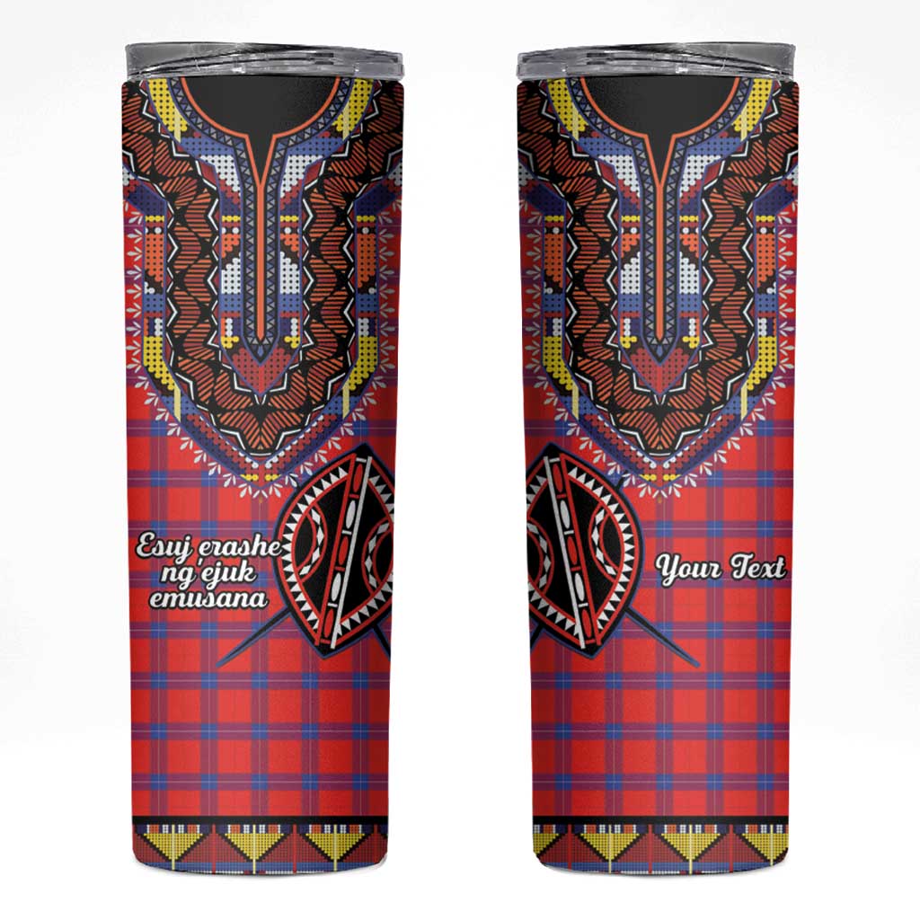 Personalized Kenya Maasai Shuka Skinny Tumbler Mix Dashiki - Beadwork Pattern - Wonder Print Shop