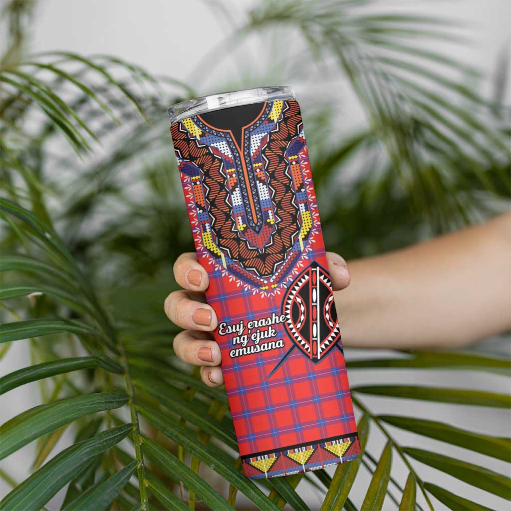 Personalized Kenya Maasai Shuka Skinny Tumbler Mix Dashiki - Beadwork Pattern - Wonder Print Shop