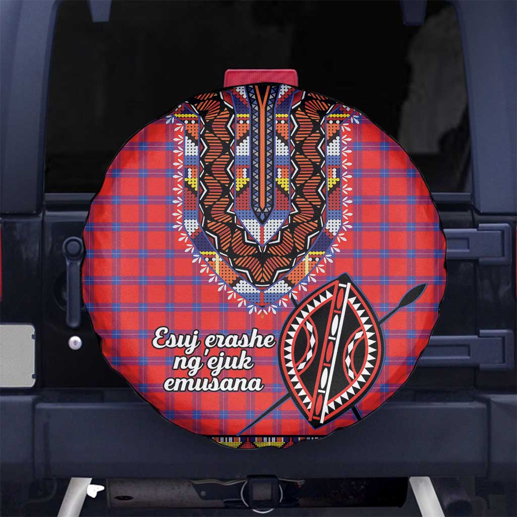 Kenya Maasai Shuka Spare Tire Cover Mix Dashiki - Beadwork Pattern - Wonder Print Shop