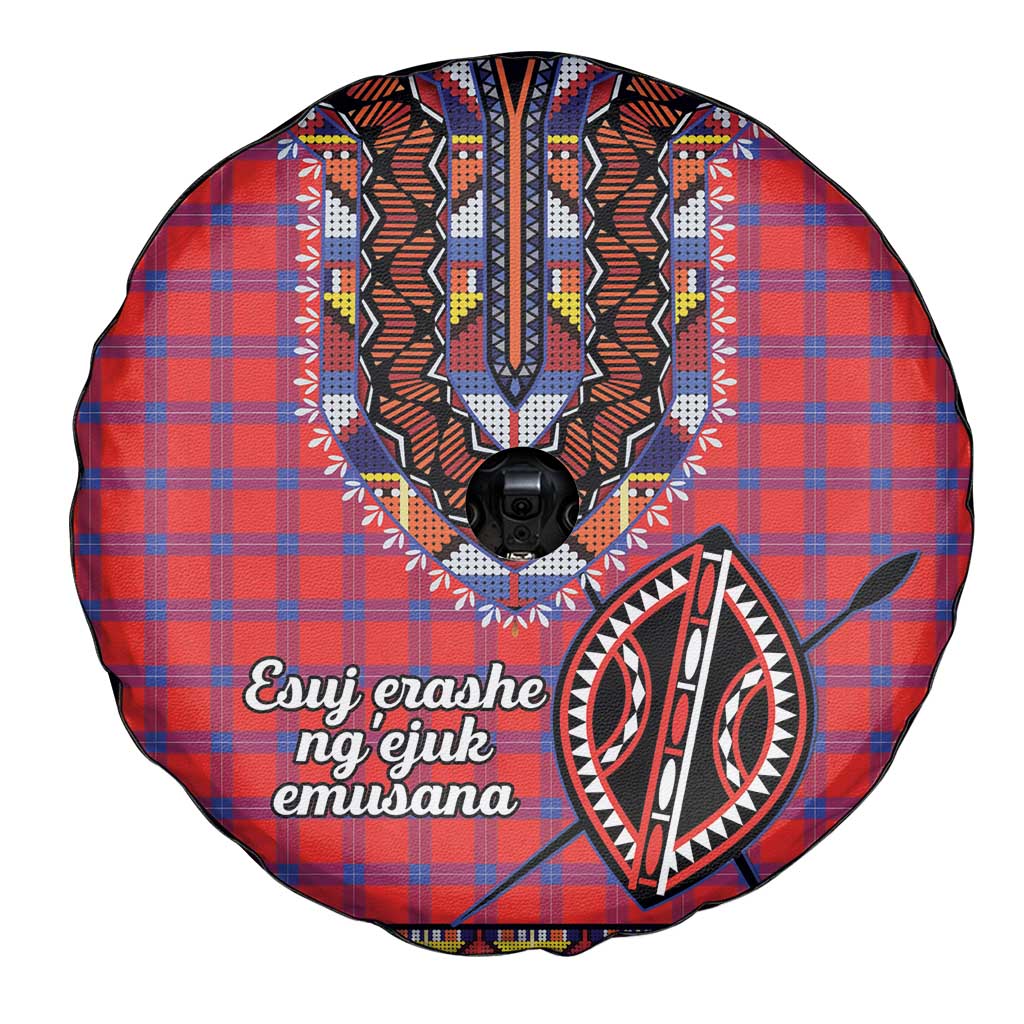 Kenya Maasai Shuka Spare Tire Cover Mix Dashiki - Beadwork Pattern - Wonder Print Shop