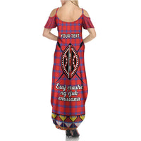Personalised Kenya Maasai Shuka Summer Maxi Dress Mix Dashiki - Beadwork Pattern - Wonder Print Shop