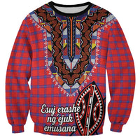 Personalised Kenya Maasai Shuka Sweatshirt Mix Dashiki - Beadwork Pattern - Wonder Print Shop