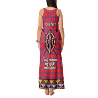Personalised Kenya Maasai Shuka Tank Maxi Dress Mix Dashiki - Beadwork Pattern - Wonder Print Shop
