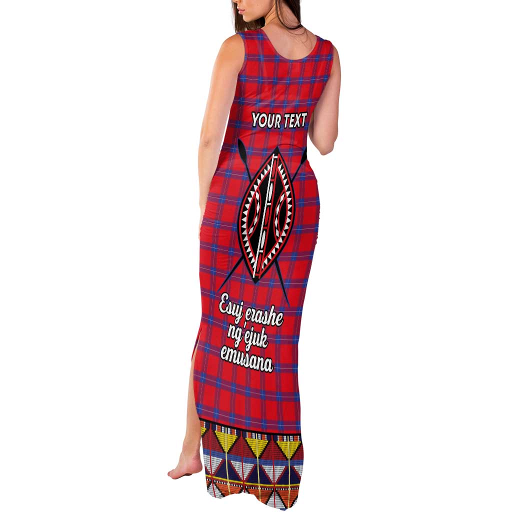 Personalised Kenya Maasai Shuka Tank Maxi Dress Mix Dashiki - Beadwork Pattern - Wonder Print Shop