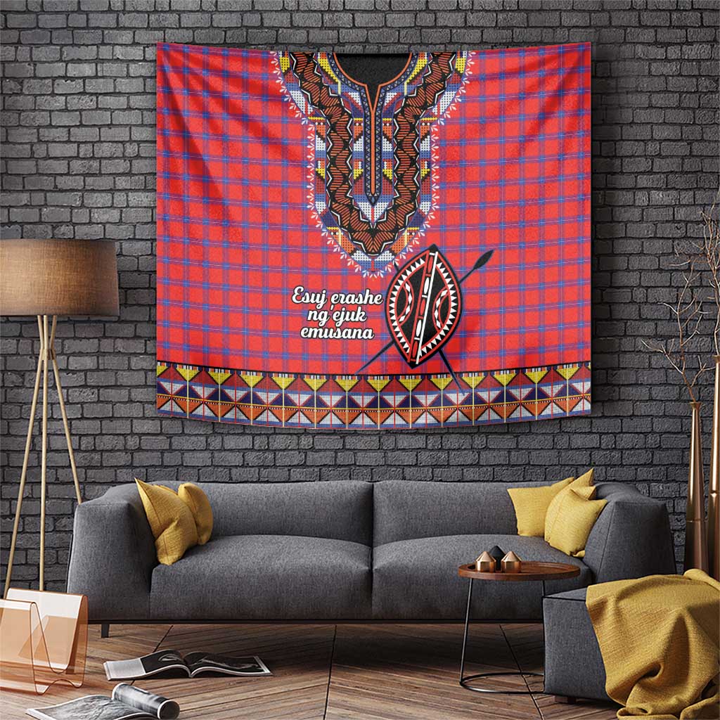 Kenya Maasai Shuka Tapestry Mix Dashiki - Beadwork Pattern - Wonder Print Shop