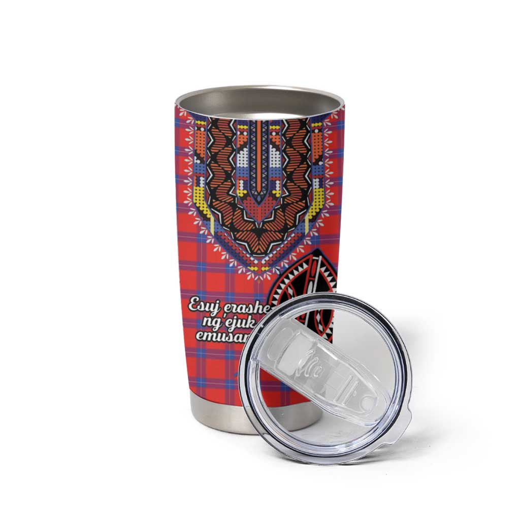 Personalized Kenya Maasai Shuka Tumbler Cup Mix Dashiki - Beadwork Pattern - Wonder Print Shop