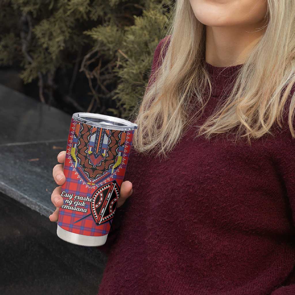 Personalized Kenya Maasai Shuka Tumbler Cup Mix Dashiki - Beadwork Pattern - Wonder Print Shop