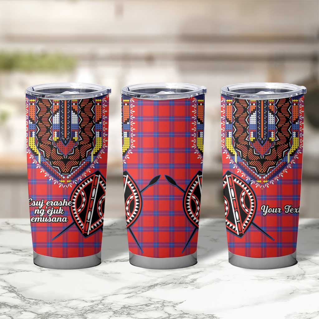 Personalized Kenya Maasai Shuka Tumbler Cup Mix Dashiki - Beadwork Pattern - Wonder Print Shop