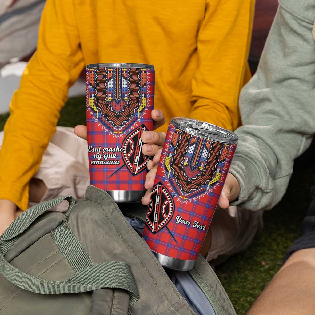 Personalized Kenya Maasai Shuka Tumbler Cup Mix Dashiki - Beadwork Pattern - Wonder Print Shop