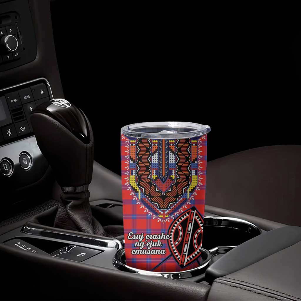 Personalized Kenya Maasai Shuka Tumbler Cup Mix Dashiki - Beadwork Pattern - Wonder Print Shop