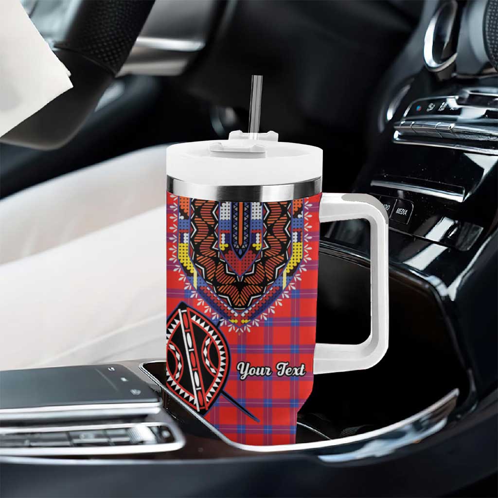 Personalized Kenya Maasai Shuka Tumbler With Handle Mix Dashiki - Beadwork Pattern - Wonder Print Shop