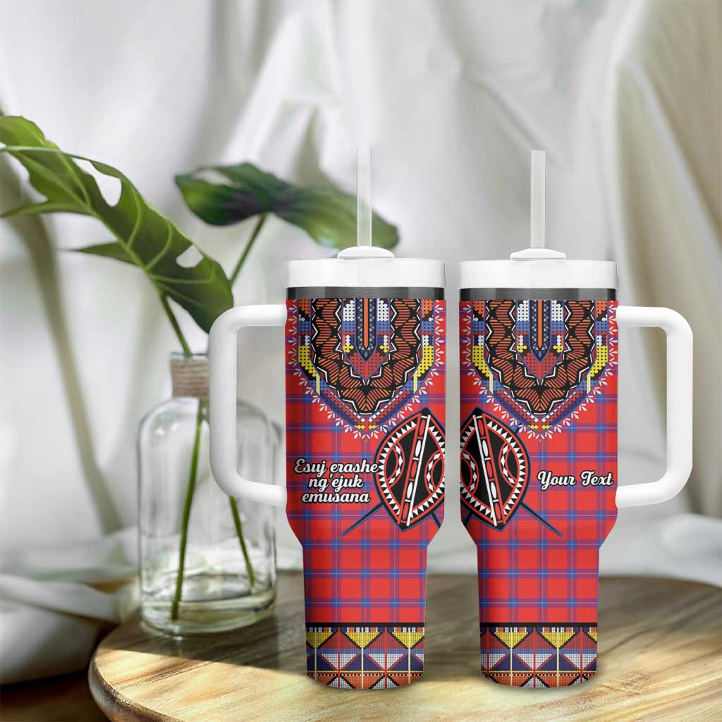 Personalized Kenya Maasai Shuka Tumbler With Handle Mix Dashiki - Beadwork Pattern - Wonder Print Shop
