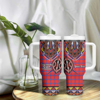 Personalized Kenya Maasai Shuka Tumbler With Handle Mix Dashiki - Beadwork Pattern - Wonder Print Shop