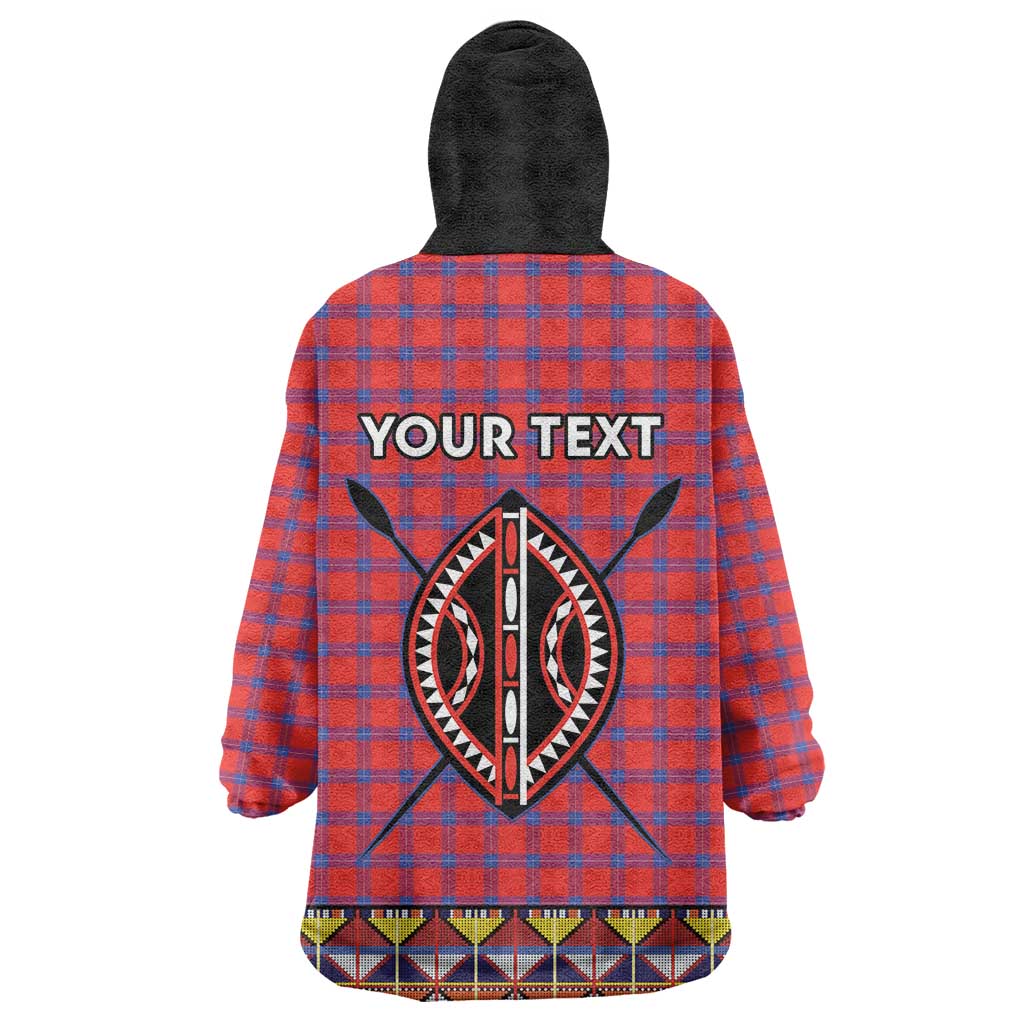 Personalised Kenya Maasai Shuka Wearable Blanket Hoodie Mix Dashiki - Beadwork Pattern - Wonder Print Shop