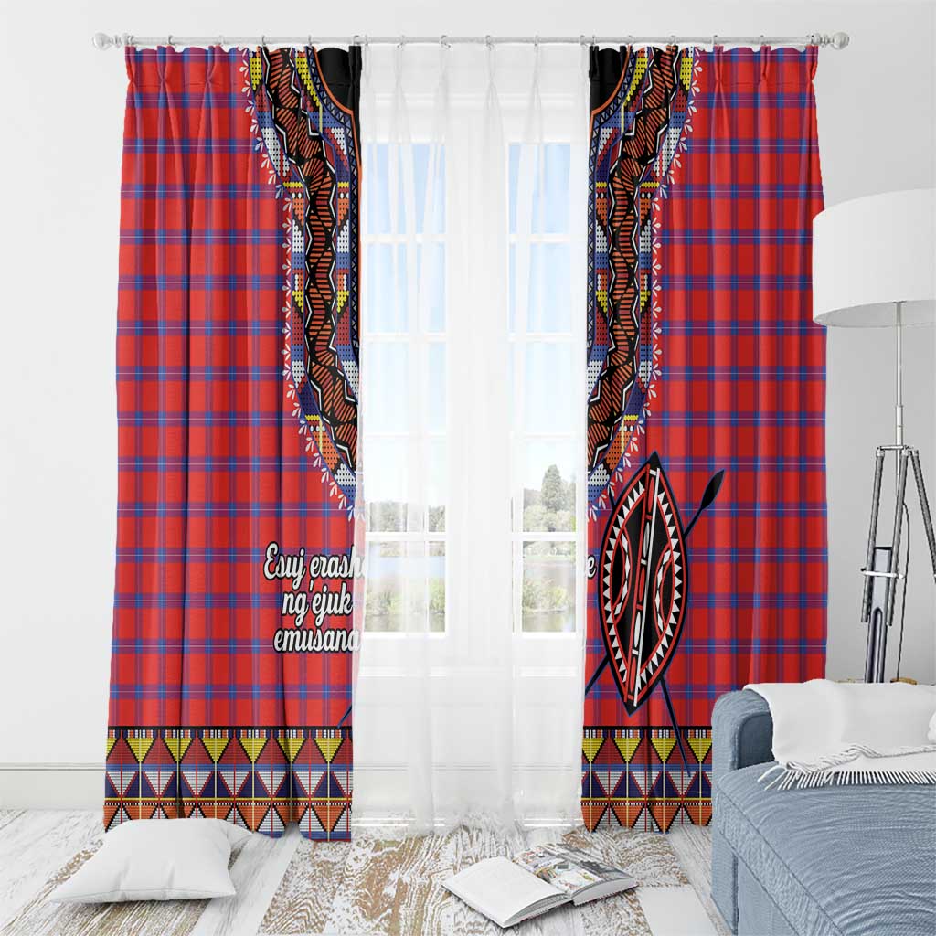 Kenya Maasai Shuka Window Curtain Mix Dashiki - Beadwork Pattern - Wonder Print Shop