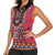 Personalised Kenya Maasai Shuka Women Sleeveless Polo Shirt Mix Dashiki - Beadwork Pattern - Wonder Print Shop
