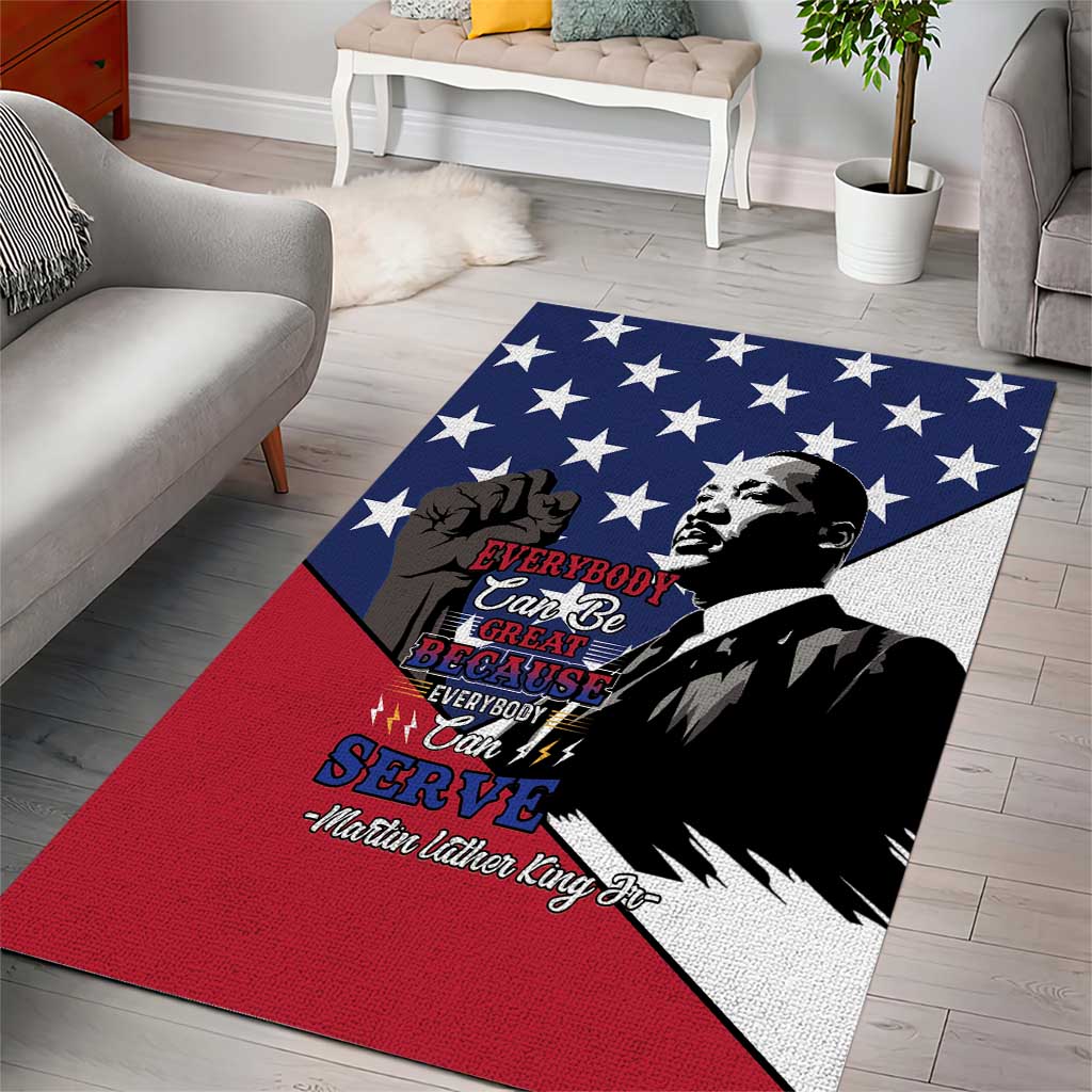 Happy MLK Day Area Rug Everybody Can Be Great Because Everybody Can Serve - Wonder Print Shop