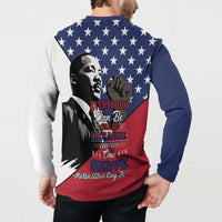 Happy MLK Day Button Sweatshirt Everybody Can Be Great Because Everybody Can Serve - Wonder Print Shop