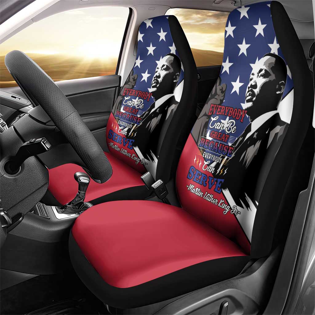 Happy MLK Day Car Seat Cover Everybody Can Be Great Because Everybody Can Serve - Wonder Print Shop