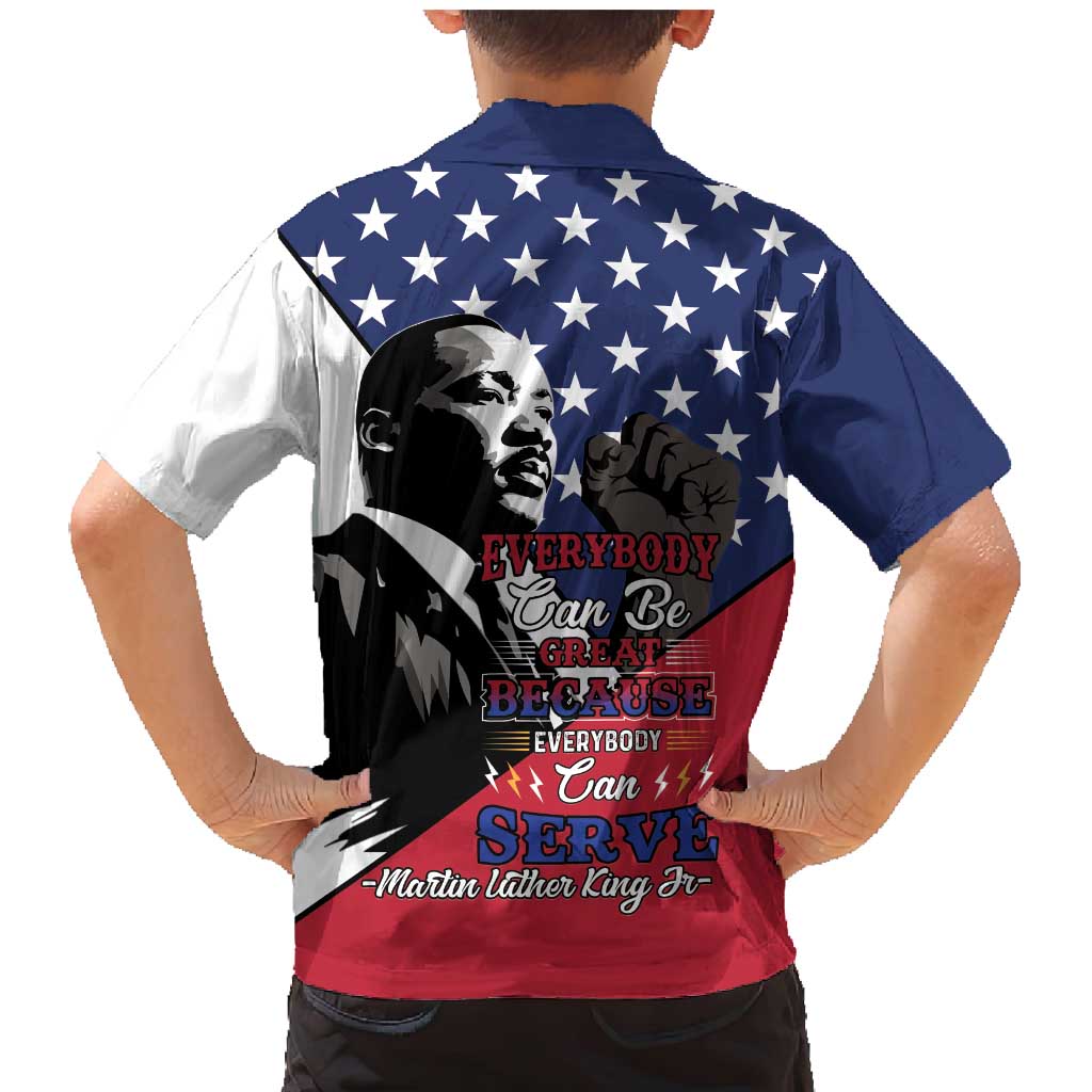Happy MLK Day Family Matching Mermaid Dress and Hawaiian Shirt Everybody Can Be Great Because Everybody Can Serve - Wonder Print Shop