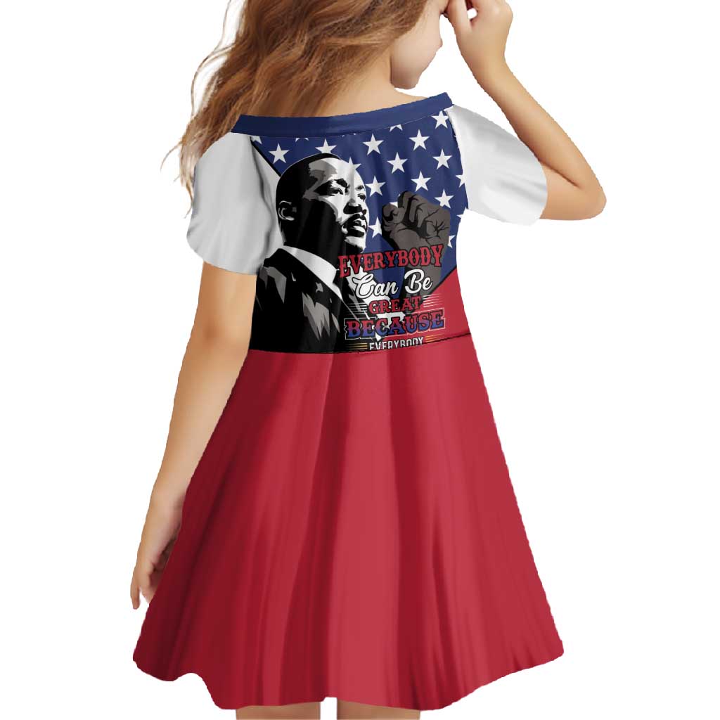 Happy MLK Day Family Matching Off Shoulder Maxi Dress and Hawaiian Shirt Everybody Can Be Great Because Everybody Can Serve - Wonder Print Shop