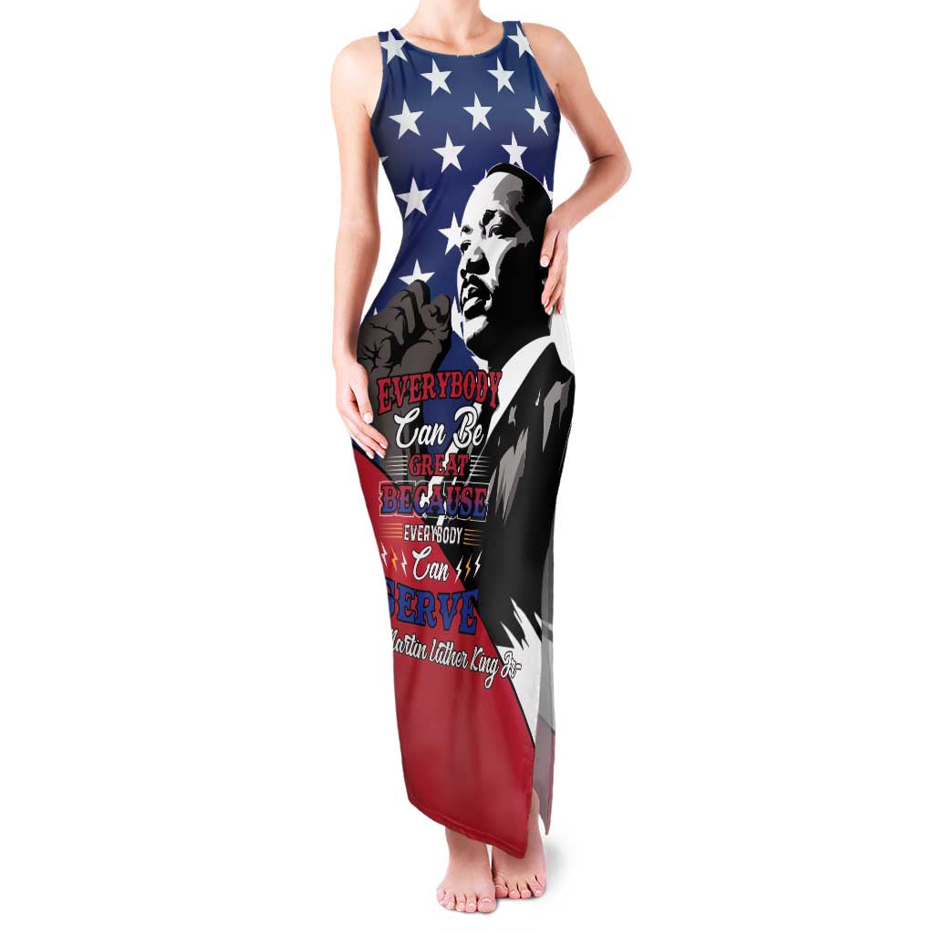 Happy MLK Day Family Matching Tank Maxi Dress and Hawaiian Shirt Everybody Can Be Great Because Everybody Can Serve - Wonder Print Shop