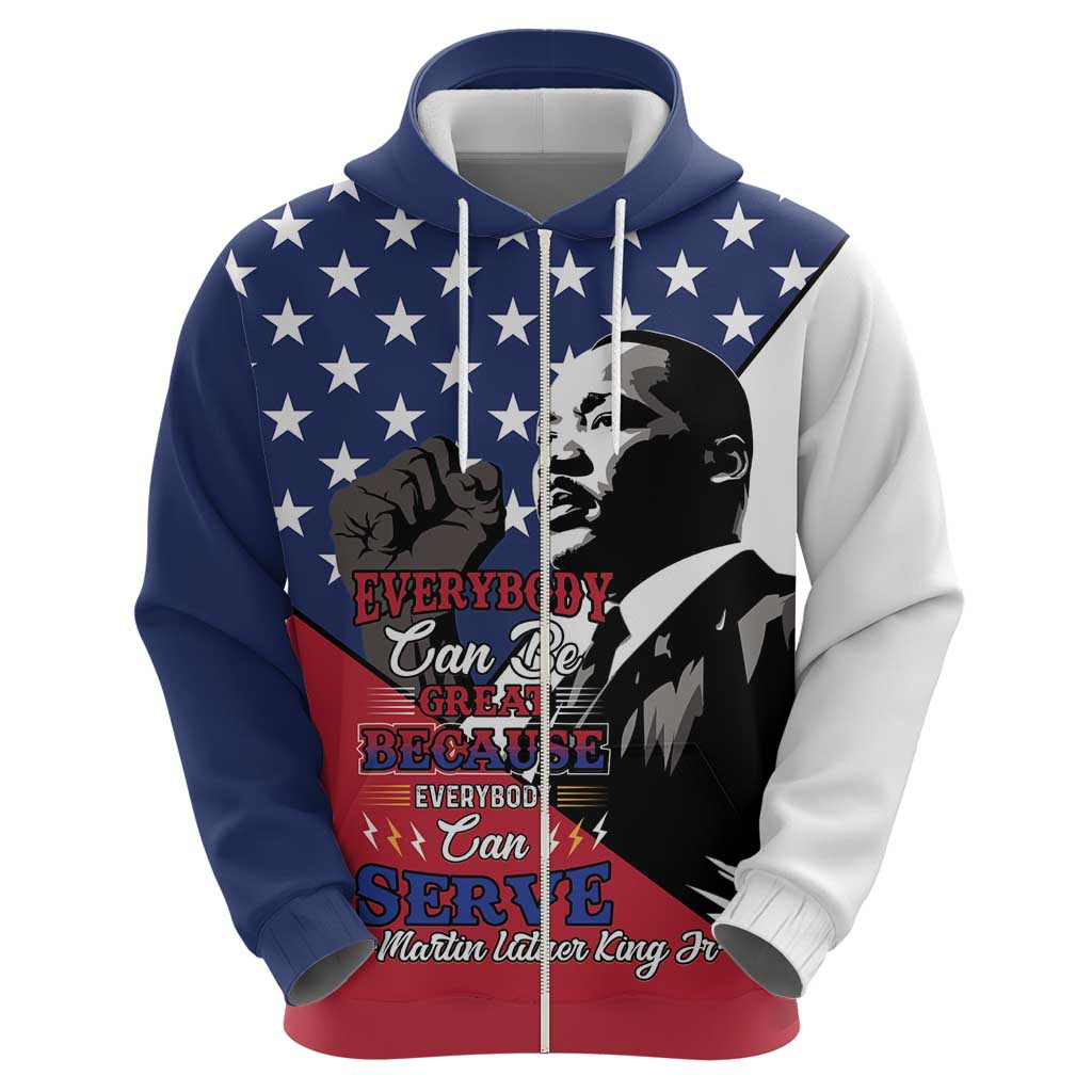 Happy MLK Day Hoodie Everybody Can Be Great Because Everybody Can Serve - Wonder Print Shop