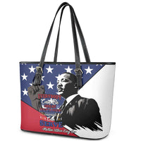 Happy MLK Day Leather Tote Bag Everybody Can Be Great Because Everybody Can Serve - Wonder Print Shop