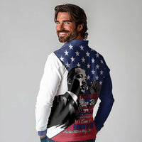 Happy MLK Day Long Sleeve Polo Shirt Everybody Can Be Great Because Everybody Can Serve - Wonder Print Shop