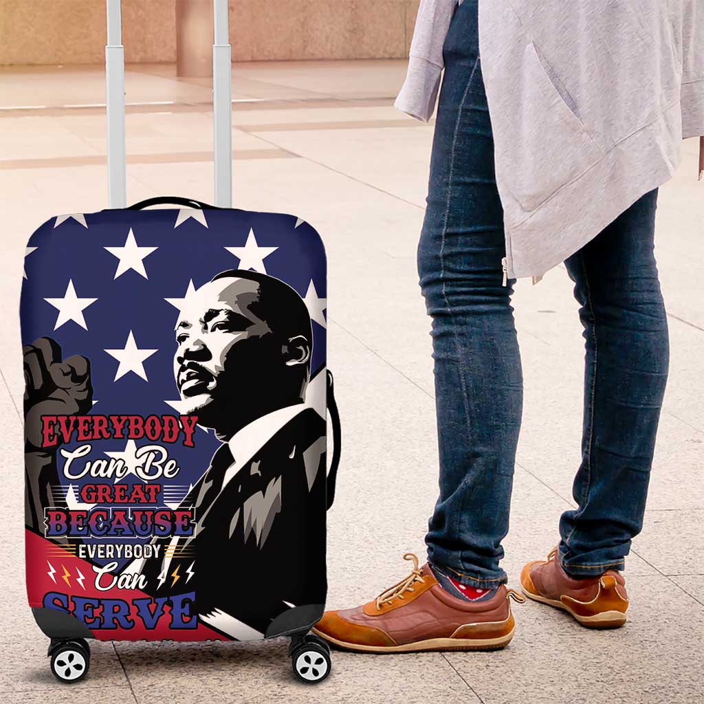 Happy MLK Day Luggage Cover Everybody Can Be Great Because Everybody Can Serve - Wonder Print Shop