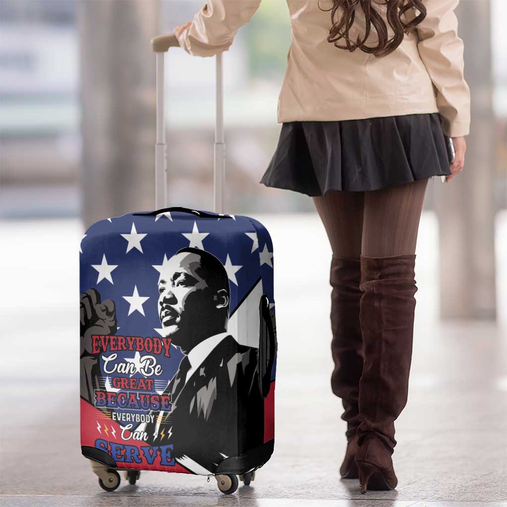 Happy MLK Day Luggage Cover Everybody Can Be Great Because Everybody Can Serve - Wonder Print Shop