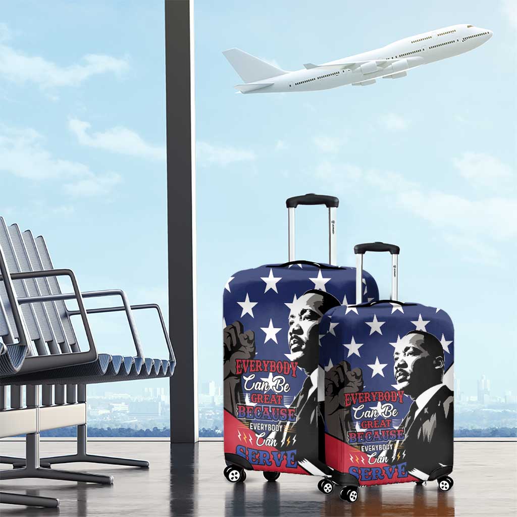 Happy MLK Day Luggage Cover Everybody Can Be Great Because Everybody Can Serve - Wonder Print Shop