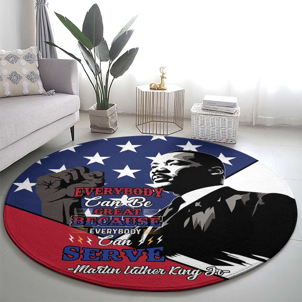 Happy MLK Day Round Carpet Everybody Can Be Great Because Everybody Can Serve