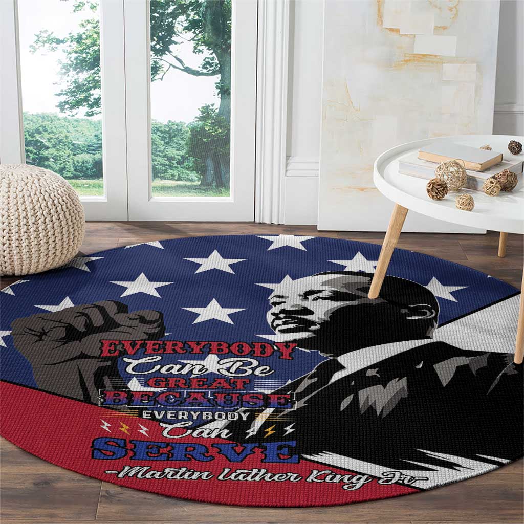 Happy MLK Day Round Carpet Everybody Can Be Great Because Everybody Can Serve